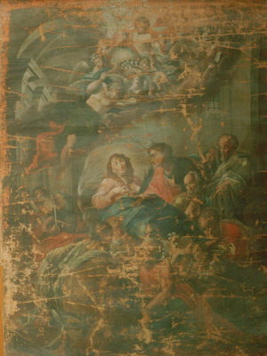 Ölgemälde kirchliche Kunst vor der Restaurierung