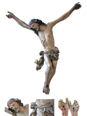 Figur aus Holz, Jesus, vor der Restaurierung