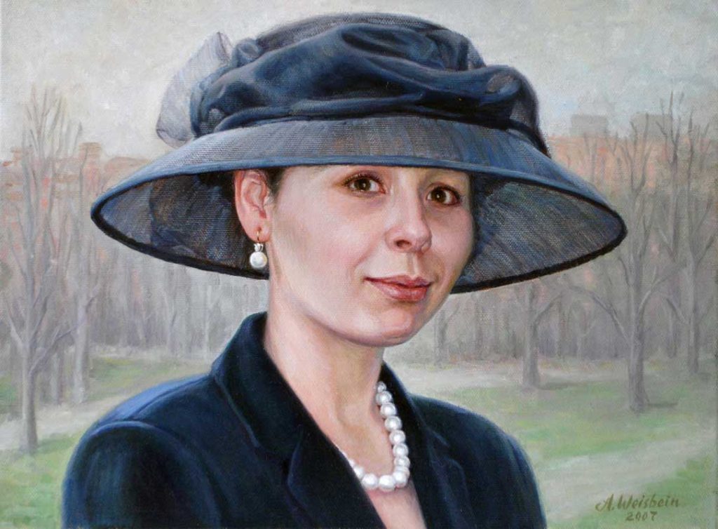 Portrait einer Frau mit Hut von Alexander Weisbein